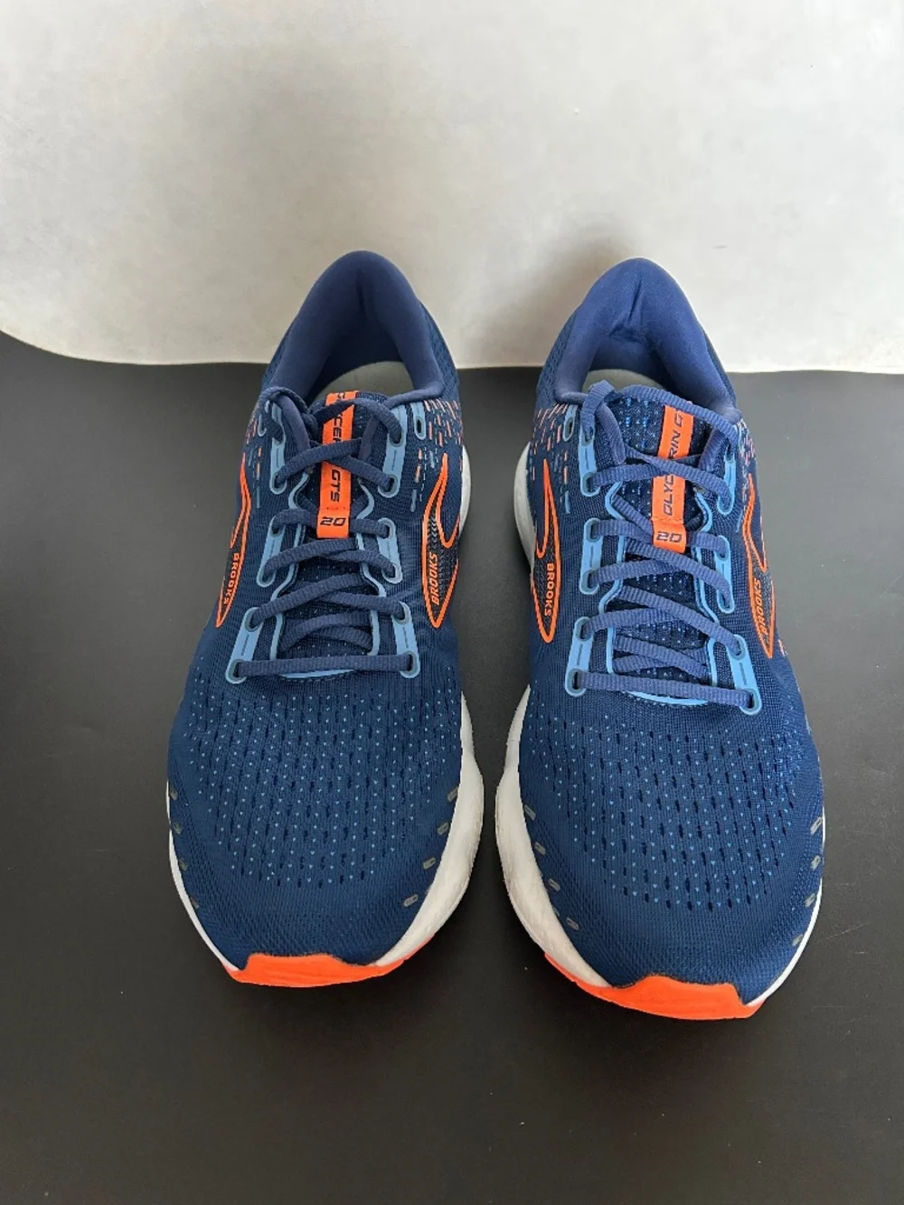Brooks Glycerine 20 GTS Blue Depths/Palace Blue/Orange Sneakers,, Size 12.5 2E - Picture 4 of 11